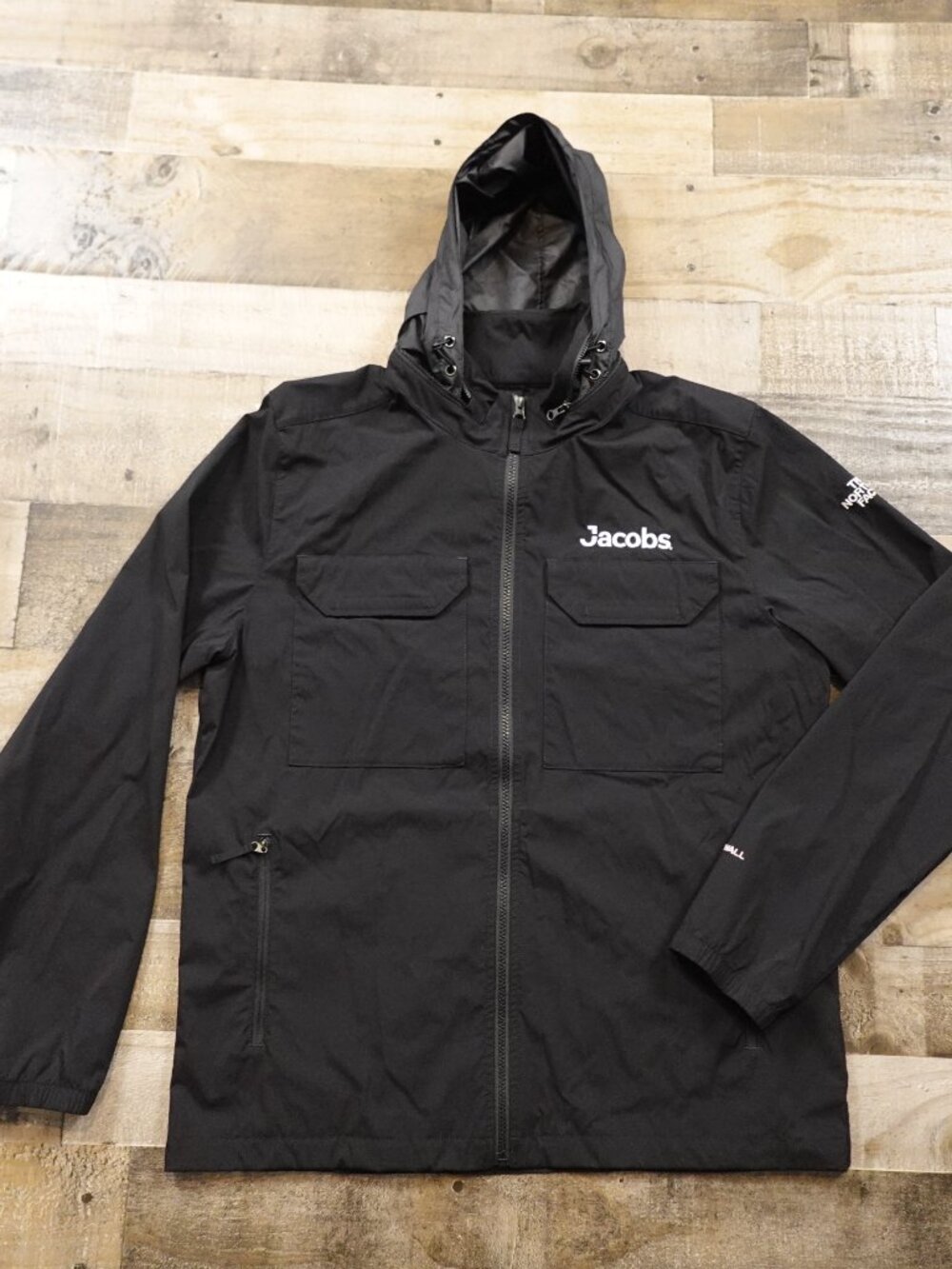 The North Face WindWall Packable Travel Jacket Men’s Large Black Hooded Jacobs